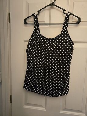 Black and White Polka Dot Swim Tank Top - Women